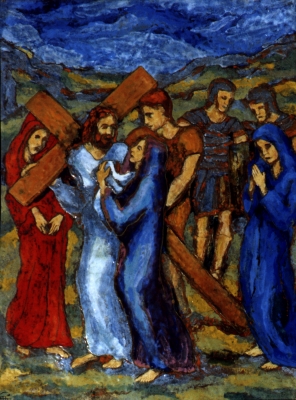 Veronika reicht Jesus das Schwei�tuch